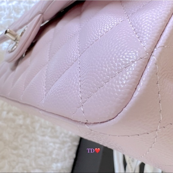 🎁 CHANEL Classic Double classic flap 22S rose Clair light pink ( Caviar) - Picture 9 of 16